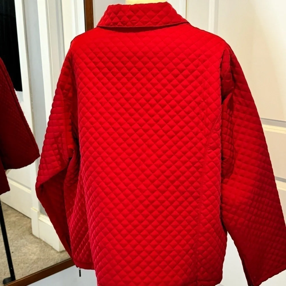 ❄️❄️ Aeros Red Quilted Zip Front Jacket Plus 3X